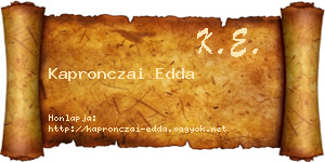 Kapronczai Edda névjegykártya