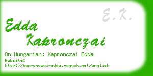 edda kapronczai business card